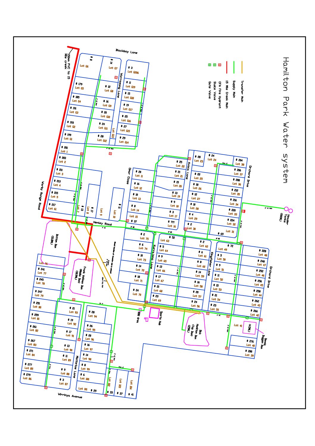 Hamilton Park Water System Map